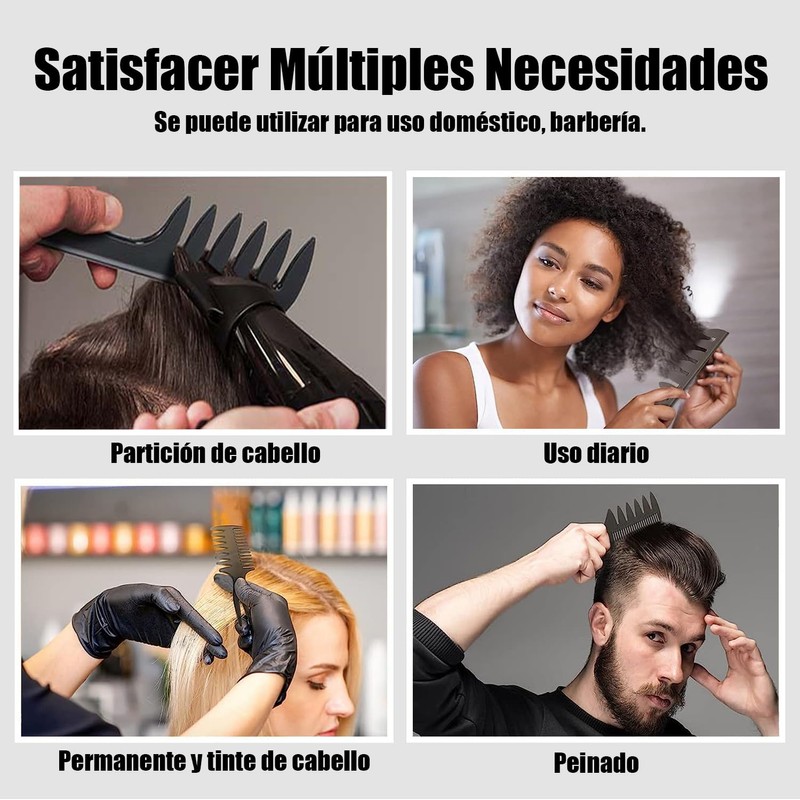 5 Peines de Peinado para Hombre, Herramienta de Peluquería Peine
