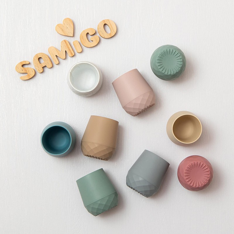 SAMiGO Silicone Baby Cups for 6-12 Months, Tiny Open Cups