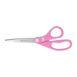 Westcott 15387 - Tijeras de acero inoxidable con cinta rosa de 8 pulgadas para oficina y hogar