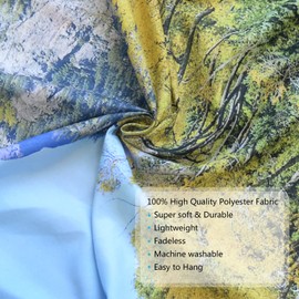 YISURE Nature Mountain Forest Tapestry, Scenic Green Pine Tree Waterfall Landscape Wall Hanging Tapestries for Home Office Dorm Indoor and Outdoor Decoration, 60(W) x40(L) Inch