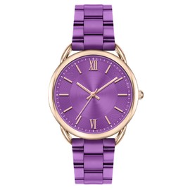 Bisley Women's Purple Watch Metal Bracelet Three Hand Analog Watch