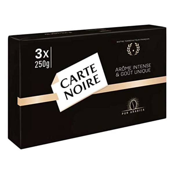 Carte Noire Classique, Café Torréfié Moulu Pur Arabica, 3 Paquets de 250 g