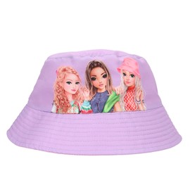 Depesche 12917 TOPModel Joy Fishing Hat in Purple and Pink with a Model Motif, Suitable for Reversible and Wearing on Both Sides