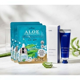 IOPE 이켈 알로에 에센스 마스크 25ml x3매 구매시 아이오페 안티링클 핸드크림 50ml 증정