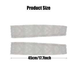 Guantes largos de encaje para mujer, 1 par de mangas de encaje floral para brazo, guantes huecos de protección UV, guantes de conducción sin dedos para fiestas, Blanco, Talla única