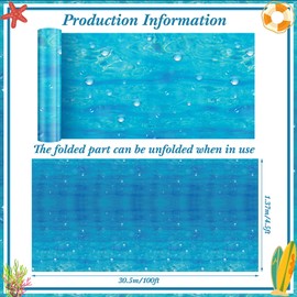 Tiamon 1 Roll Underwater Bubbles Table Cover Ocean Waves Tablecloth Bubble Water Print Plastic Table Cover for Under the Ocean Beach Pool Mermaid Birthday Party Baby Shower Supplies (54 Inch X 100 ft)