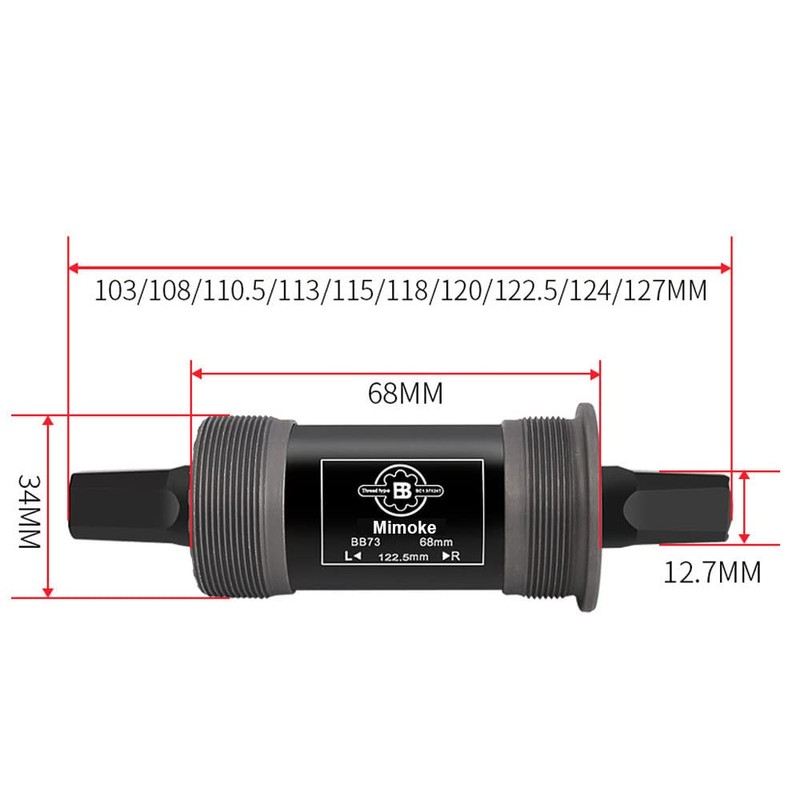 Mimoke Bottom Bracket 68-73 mm Bottom Bracket Bicycle BSA Bottom