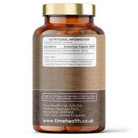 Ashwagandha - 10% Withanolides - HIGH Strength - Maximum Benefits - UK Manufactured - Zero Additives - Pullulan (120 Capsules)