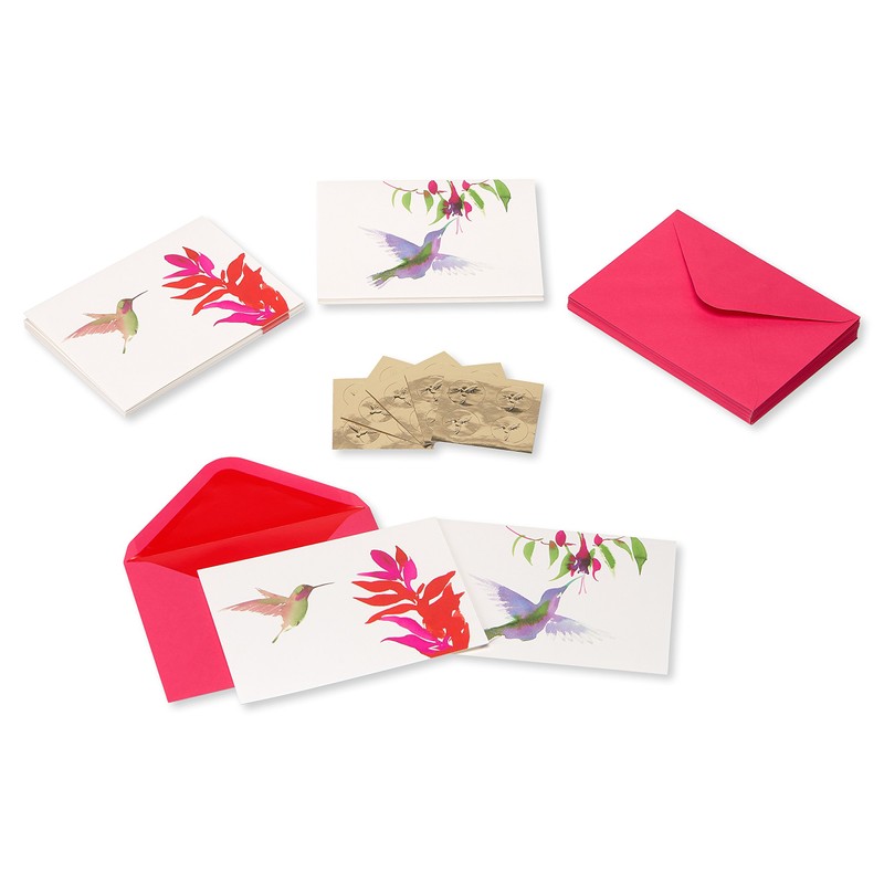 Papyrus Blank Cards with Envelopes, Watercolor Hummingbirds (20-Count)