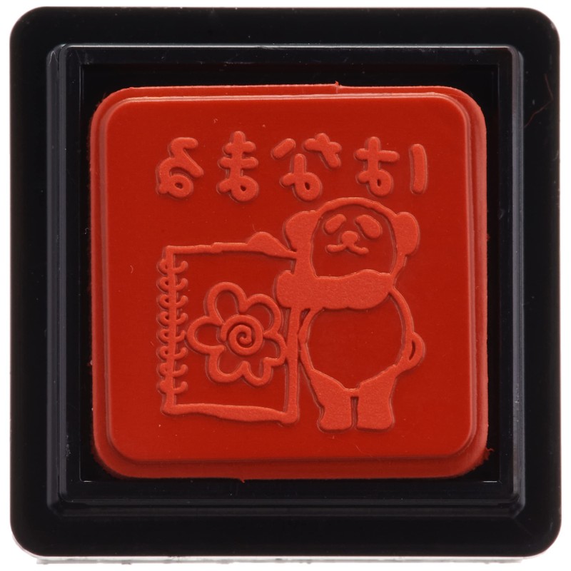 Kodomo no Kao 0543-018 Panda Mini Penetrating Stamp Hanamaru (Red)
