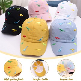 Tidyworm Baseball Cap, Kids Sun Hat, Cute, Dinosaur Embroidery, Cap, Breathable, UV Protection, UV Protection, Wide Brim Hat, Adjustable, For Girls, Boys, Kindergarten, School, Outdoor, Sports, blue