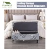 FUANGUI Ottoman Cover Slipcovers Rectangular Printed Folding Stretch Storage Bench