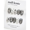 Star Black Magnet Gel Handmade Nail Tips - Short Ballerina