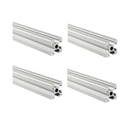 Kwweeoo 2020 Aluminum Extrusion T Slot 150mm Long Silver 4 Pack, Extruded Aluminum Profile T-Slot 20 Series European Standard Anodized Linear Rail 20 x 20 5.91" 4Pcs