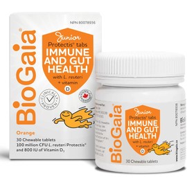BioGaia Probiotic Junior Tablets | 800 IU Vitamin D | Immune & Gut Health | 30 Chewable Tablets for Kids & Teens