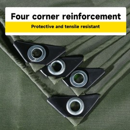 Tarpware 10'x12' 25Mil Ultra-Heavy Duty Waterproof Organic Silicone Coating Green Canvas Tarps with Grommets&Reinforced Edges, UV Resistant Durable Canvas Tarpaulin, Cover for Pool/Boat/Tent,Full Size