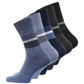 VCA 10 Pairs Men's Cotton Socks Comfort Men's Socks Various Models, Street Dark Assorted (2035)