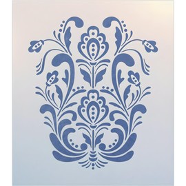 Rosemaling Pattern 18 Stencil - 8.2" x 9.7" Rose-painting - Scandinavian decorative folk painting - Mylar plastic stencil - The Artful Stencil