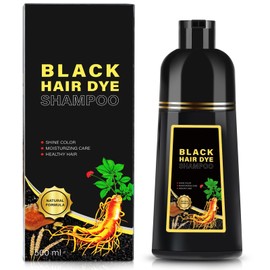 Black Hair Dye Shampoo 3 in 1, Herbal Shampoo Hair Dye for Women Men, Grey Coverage Shampoo 16.9fl oz