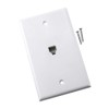 Single Gang Flush Mount Phone Plate, White