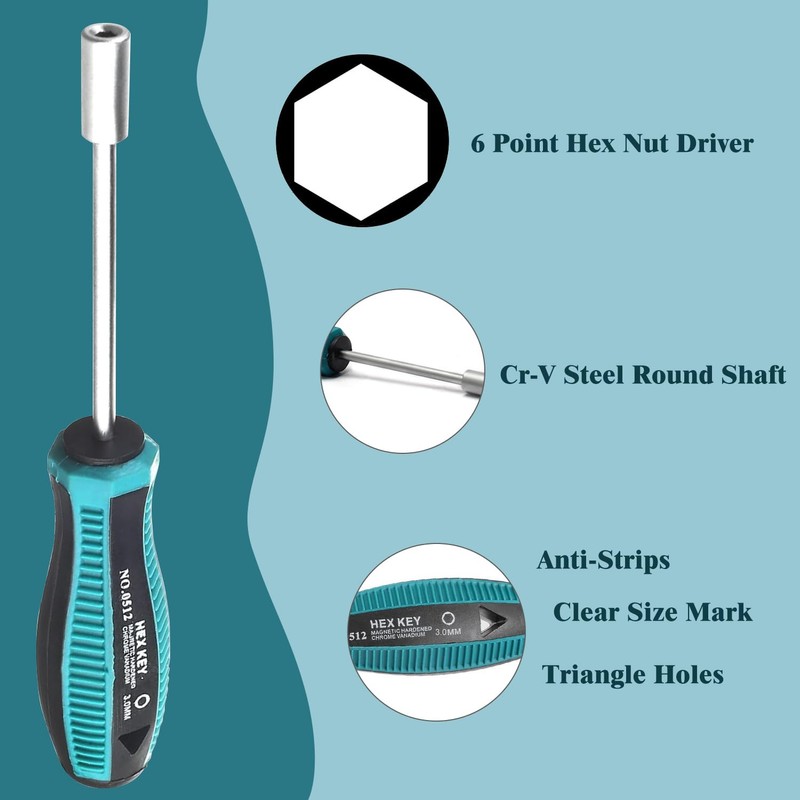 Utoolmart 3mm Socket Wrench Screwdriver, Socket Driver Hex Nut Key