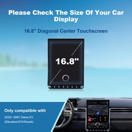 (2pcs) 2024 2025 2026 Sierra EV Screen Protector for GMC Sierra EV (Elevation/AT4/Denali) 16.8-inch Center Touchscreen, 2024 2025 Sierra EV Electric Pickup Accessories High Clarity 16.8"