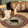 Soyalie Village Cabin Bear Round Area Rug for Dining Room