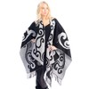 BYOS Womens Winter Reversible Swirl Pattern Open Front Shawl Warp