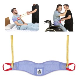Ehucon Patient Transfer Sling with Handles & Operation Pockets - Lift Belt for Elderly/Disabled, Assist Sitting/Wheelchair/Bed Transfer, Non-Slip Safety