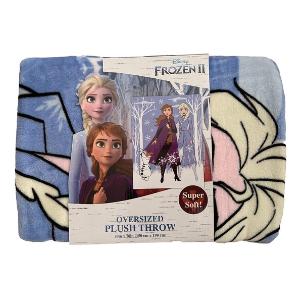 Jay Franco Large Oversized Plush Throw Blanket 59 in x 78 inch (Frozen 2: Anna, Elsa and Olaf)