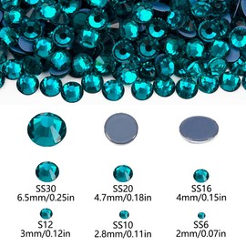 BLINGINBOX Hotfix Rhinestones, 1440 Pieces Crystal Hotfix Rhinestones Round Crystal Gemstones Glass Stones for Clothes Shoes Craft Supplies (Blue Zircon-SS16)