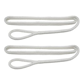 Extreme Max 3006.2591 BoatTector 3/8" x 6' Premium Double Braid Nylon Fender Line - Pair, White