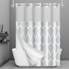 Yiatn No Hook Shower Curtain with Snap-in Liner, Gray Geometric