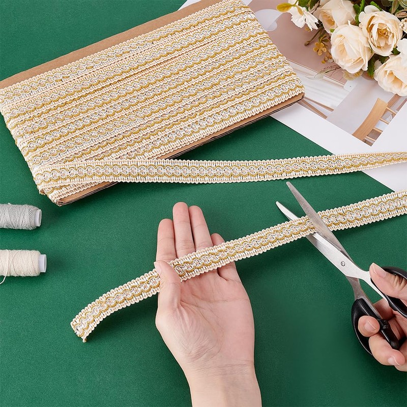 PH PandaHall 12 Yards Gimp Braid Trim, 2cm Fabric Braid