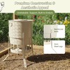 KOL Metal Chicken Feeder 50lbs Capacity with 16 Feeding Ports