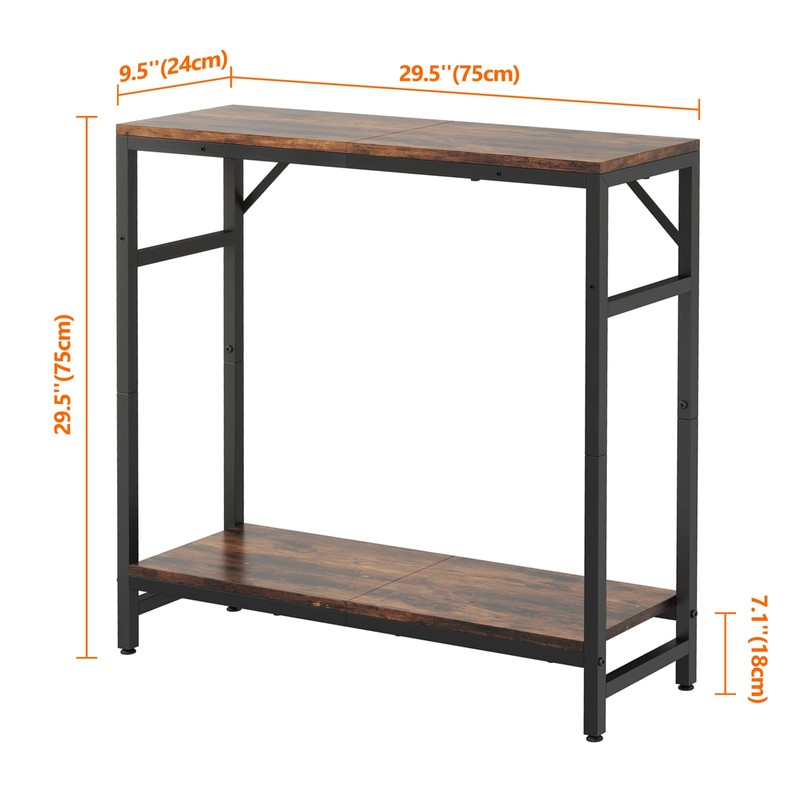 Livofloral Narrow Console Table, 29.5" Entryway Table with 2 Support