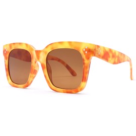 Bouryo Retro Oversized Square Sunglasses for Women Flat Lens Sun Glasses Gradient Shades UV400