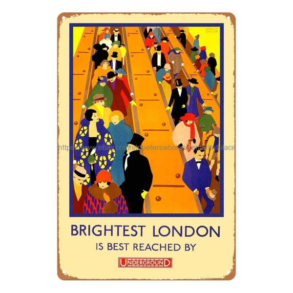 Unbranded brightest London is best reached by underground travel poster
