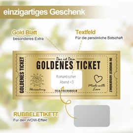 DHFUCNKO Pack Of 6 Golden Ticket Birthday Cards With Envelope Surprise Gifts As Graduation Weihnachtsgutscheinkarten Zum Gestalten Eigener Einladungen Und Mehr Verwendet Werden