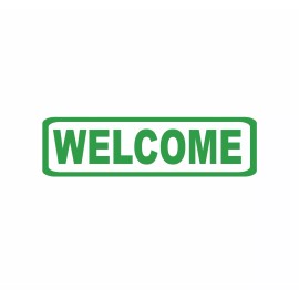 CrownVinyl.com WELCOME Door Sign Vinyl Decal Sticker - Door Window Wall - Business Office Home - Green