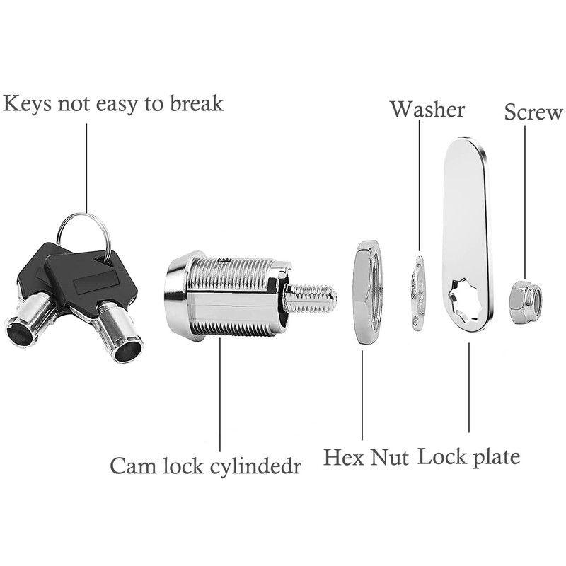 Litensh Thread Tubular Cam Lock with Keys Different, Mailbox Lock