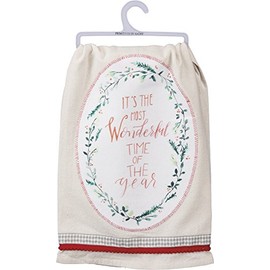 Primitives by Kathy Dish Towel Most Wonderful Time of They Year Kitchen Accessories