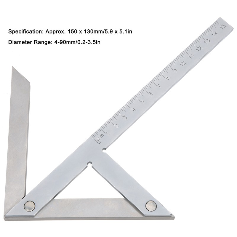 High Accuracy Center Angle Gauge Protractor Stainless Steel 45/90 Degree