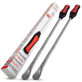 KT Deals KT Deals 14.5" Tire Iron Spoons Lever Bar Set Changing Tires Repair Tool Kit Tyre Changer Remover Heavy Duty Metal Steel for Motorcycle Bike Scooter Bicycle Mower (2pc 14.5 inch Long)