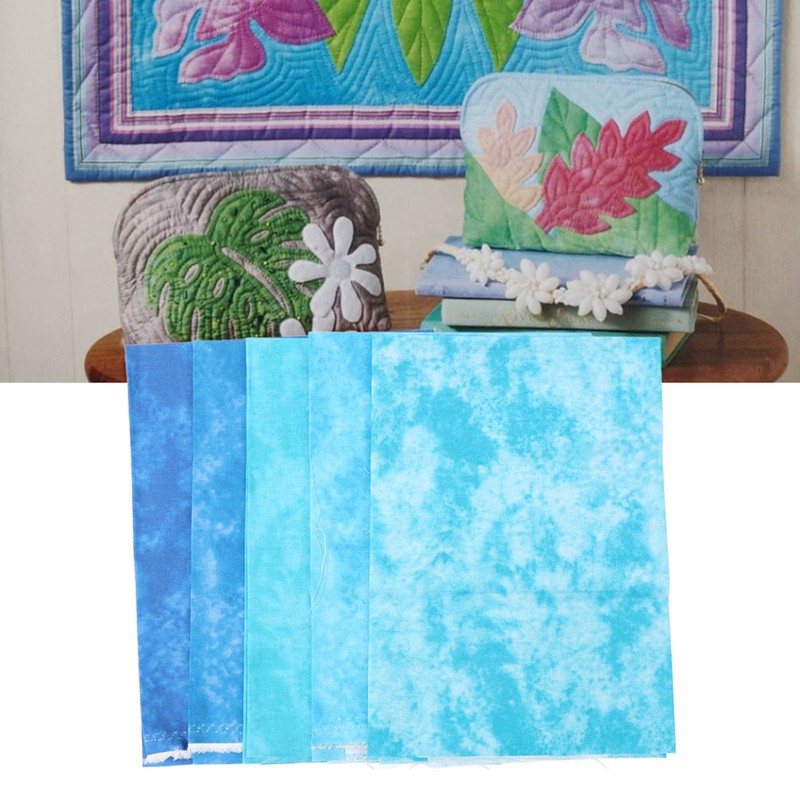 5Pcs Cotton Quilting Fabric Smudge Dyed 19.7in Long 17.7in Wide