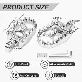 MX Foot Pegs Fits for Harley Dyna Sportster Street Bob Fatboy Iron 883 | Chopper Bobber Style Male Mount Footpegs, 360° Roating CNC Pedals (Chrome)