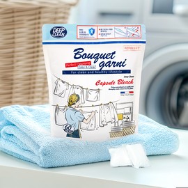 Bouquet Garni [120 pieces] Bouquet Garni Deep Clean Capsule Bleach 60 pieces, 2 pieces Wash white clothes, remove yellow stains, remove old stains from dress shirts / [120개입] 부케가르니 딥 클린 캡슐 표백제 60개입 2개 흰옷빨래, 누런때제거, 와이셔츠묵은때, 얼룩제거