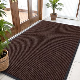 OLANLY Front Door Mat Indoor Outdoor Entrance, Waterproof Heavy Duty Doormat, Fade Resistant, Low Profile, Easy Clean Patio Porch Welcome Floor Mats for Entry, 59x35, Brown