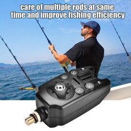 Fishing Bite Alarm LED Fishing Alarm Indicator Adjustable Sounding& illuminated Alarm for Fishing(black)