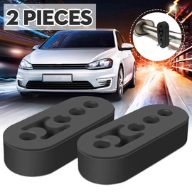 2pcs 4 Holes Car Vehicle Universal Exhaust Pipe Mounting Mount Hanger Hanging Bracket 12mm High Density Rubber Insulator ALKOY